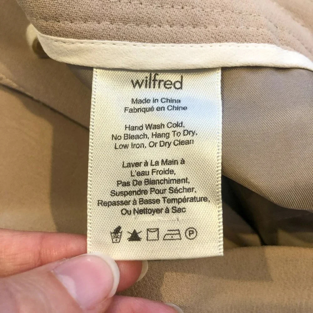 Wilfred Paperbag Cropped Polyester Silk High Waist Cream Tie Waist Dress Pants 6 - Picture 10 of 11